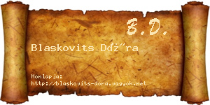 Blaskovits Dóra névjegykártya